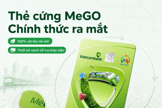 Vietcombank ra mắt thẻ vật lý MeGO làm từ 100% vật liệu tái chế