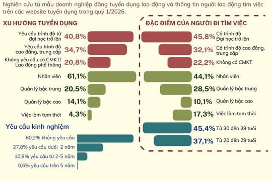 Lao động từ 30-39 tuổi chiếm 45,4% tổng số người tìm việc