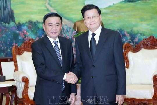 Thường trực Ban Bí thư Trần Cẩm Tú hội kiến Tổng Bí thư, Chủ tịch nước Lào