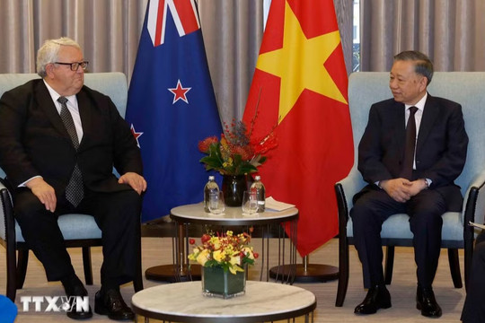 Tổng Bí thư, Chủ tịch nước Tô Lâm hội kiến Chủ tịch Quốc hội New Zealand