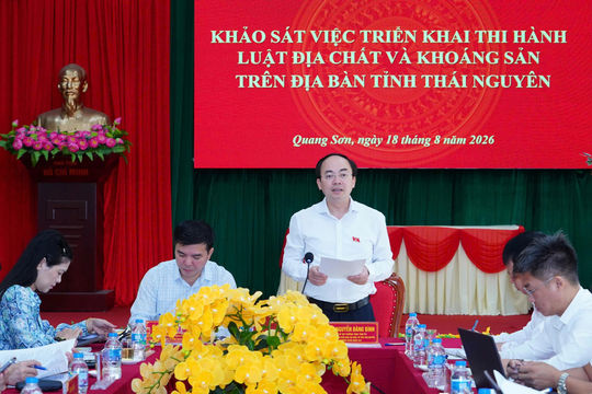Đoàn ĐBQH tỉnh Thái Nguyên khảo sát việc triển khai thi hành Luật Địa chất và khoáng sản