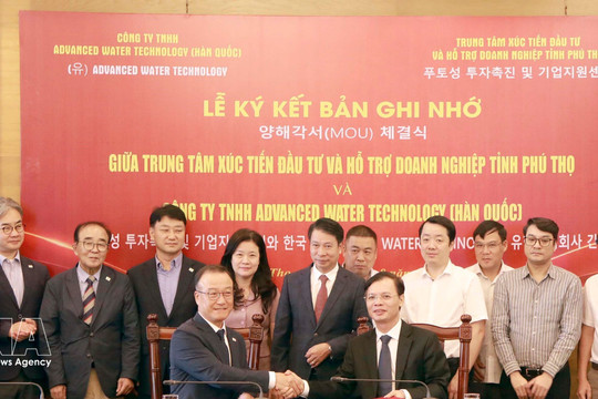 Phu Tho, Korean firm sign MoU to explore water environment, energy project