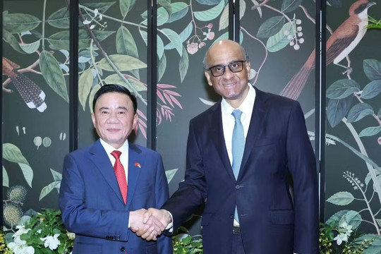 Thường trực Ban Bí thư Trần Cẩm Tú hội kiến Tổng thống Singapore