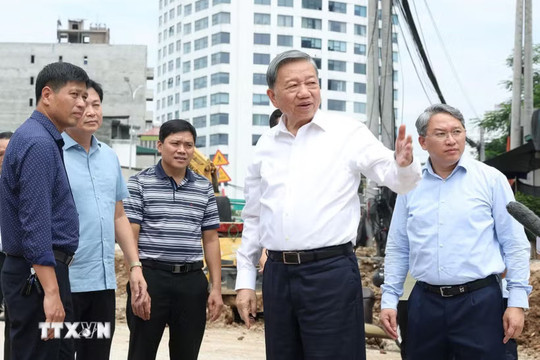 Tổng Bí thư, Chủ tịch nước Tô Lâm kiểm tra thực tế một số dự án tại Hà Nội