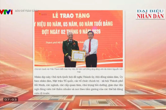 Báo chí toàn cảnh VTV1: Chủ tịch Quốc hội Trần Thanh Mẫn trao Huy hiệu Đảng tặng đảng viên lão thành tại thành phố Hồ Chí Minh