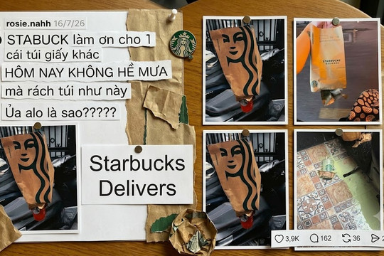 Starbucks thu tiền túi giấy: Khi “sống xanh” phải trả thêm chi phí, nhưng chiếc túi lại bị chê dễ rách