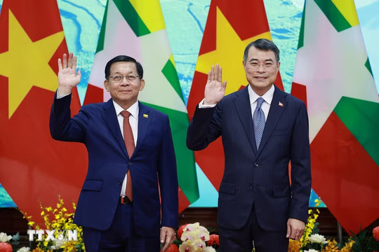 Thủ tướng Lê Minh Hưng hội kiến Tổng thống Myanmar