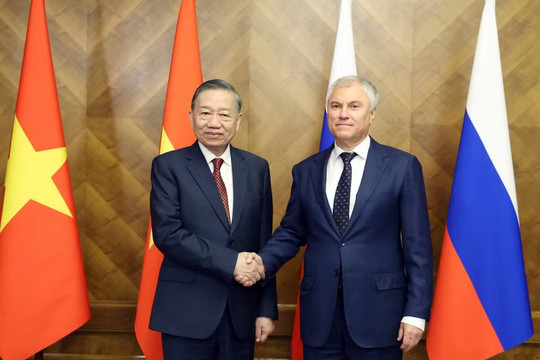 Tổng Bí thư, Chủ tịch nước Tô Lâm hội kiến Chủ tịch Duma Quốc gia Nga Vyacheslav Volodin