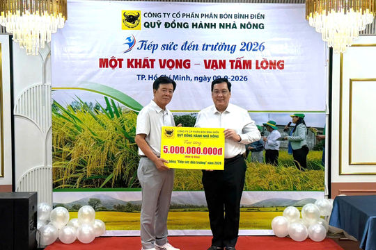 Bình Điền tiếp tục trao 5 tỷ đồng “Tiếp sức đến trường” năm 2026