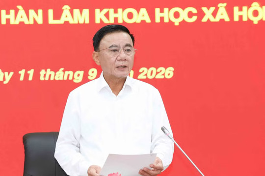 Thường trực Ban Bí thư Trần Cẩm Tú làm việc với Đảng ủy Viện Hàn lâm Khoa học xã hội Việt Nam