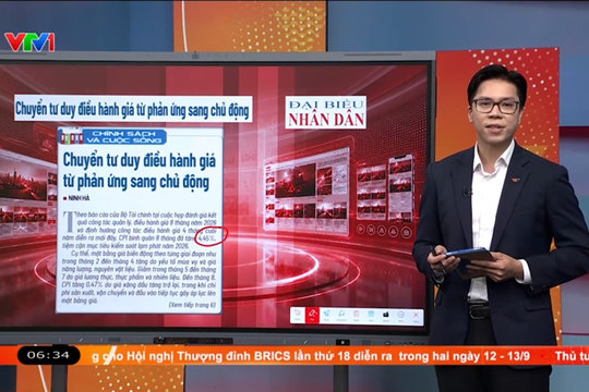 Điểm báo VTV1: Chuyển tư duy điều hành giá từ phản ứng sang chủ động