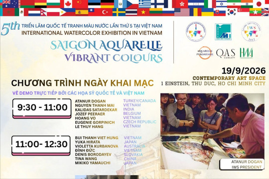 200 họa sĩ tham gia Triển lãm Quốc tế Tranh màu nước lần thứ 5