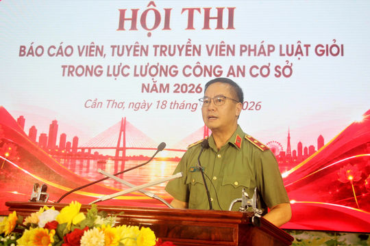 TP. Cần Thơ: Công an 11 tỉnh, thành phố tranh tài Hội thi báo cáo viên, tuyên truyền viên pháp luật giỏi cấp Bộ