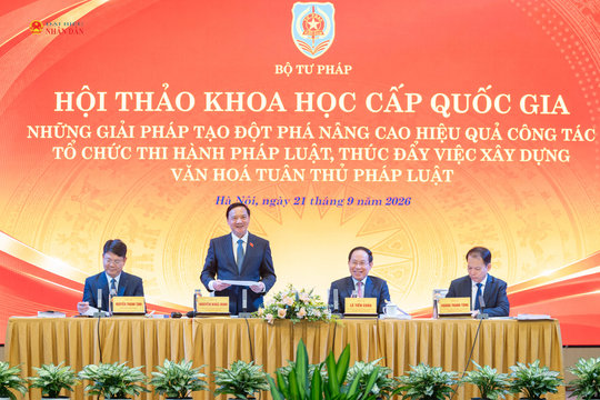Hội thảo khoa học cấp quốc gia “Những giải pháp tạo đột phá nâng cao hiệu quả công tác tổ chức thi hành pháp luật, thúc đẩy việc xây dựng văn hóa tuân thủ pháp luật”