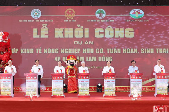 Phó Chủ tịch Thường trực Quốc hội Đỗ Văn Chiến dự lễ khởi công Tổ hợp kinh tế nông nghiệp hữu cơ, tuần hoàn, sinh thái 4F Quế Lâm Lam Hồng