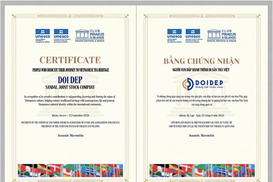 Liên hiệp các tổ chức UNESCO vinh danh thương hiệu DOIDEP: Người vun đắp hành trình di sản trà Việt