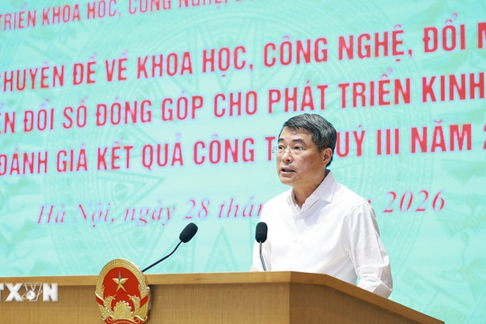 Thủ tướng Lê Minh Hưng chủ trì phiên họp chuyên đề về khoa học, công nghệ, đổi mới sáng tạo và chuyển đổi số đóng góp cho phát triển kinh tế-xã hội