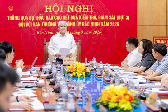 Phó Chủ tịch Thường trực Quốc hội Đỗ Văn Chiến chủ trì Hội nghị thông qua dự thảo báo cáo kết quả kiểm tra đối với Ban Thường vụ Thành ủy Bắc Ninh