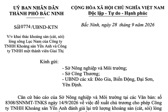 Bắc Ninh: Tạm dừng khai thác cát, sỏi lòng sông Lục Nam để đánh giá lại trữ lượng