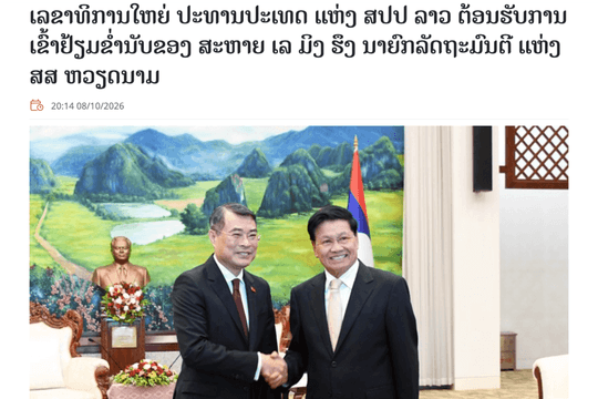 Từ Vientiane, báo chí Lào nhấn mạnh những động lực mới nhân chuyến thăm của Thủ tướng Lê Minh Hưng