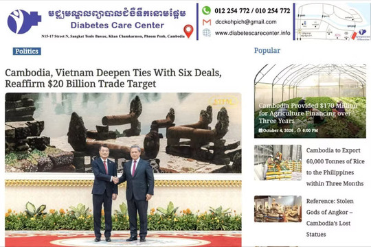 Cambodian media give heavy coverage to Vietnamese PM’s visit