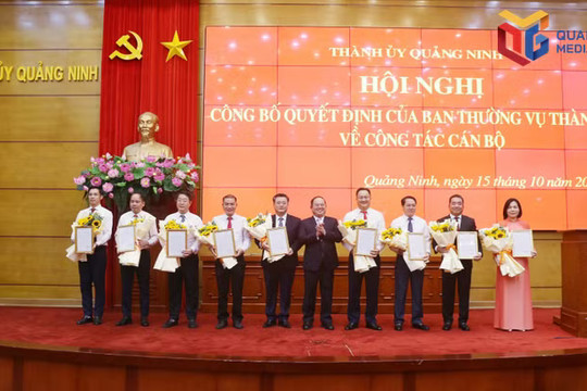 Quảng Ninh: Công bố quyết định của Ban Thường vụ Thành ủy về công tác cán bộ