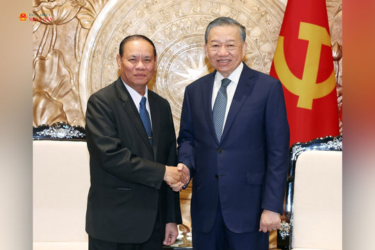 Tổng Bí thư, Chủ tịch nước Tô Lâm tiếp Thường trực Ban Bí thư Trung ương Đảng Nhân dân Cách mạng Lào