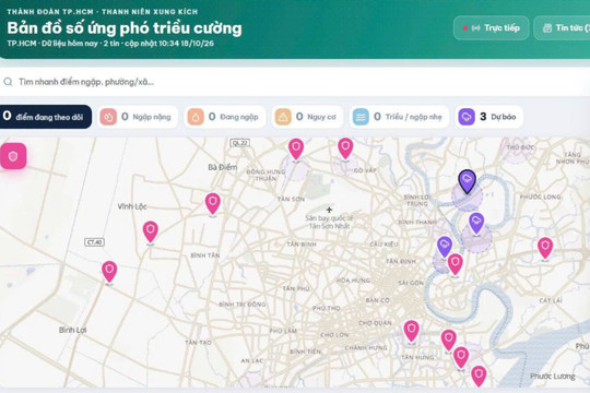TP. Hồ Chí Minh ra mắt bản đồ số ứng phó triều cường, điểm ngập