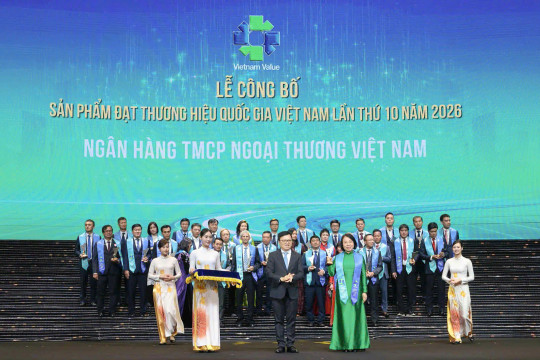 Vietcombank 10 lần liên tiếp đạt Thương hiệu quốc gia Việt Nam