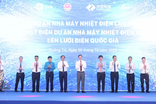 EVN khởi công Nhà máy Nhiệt điện LNG Quảng Trạch II, đưa Quảng Trạch I phát điện lên lưới quốc gia