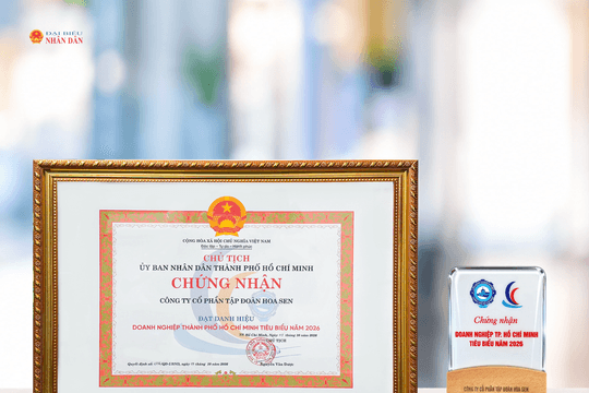 Tập đoàn Hoa Sen được vinh danh Doanh nghiệp TP. Hồ Chí Minh tiêu biểu năm 2026: Dấu mốc ý nghĩa trên hành trình 25 năm phát triển