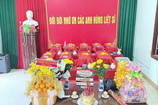 Quy tập 14 hài cốt liệt sĩ cùng nhiều di vật tại Quảng Trị