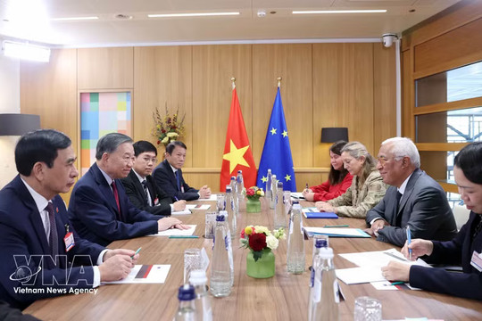 Top leader holds talks with European Council President