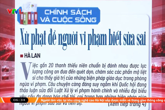 Điểm báo VTV1: Xử phạt để người vi phạm biết sửa sai