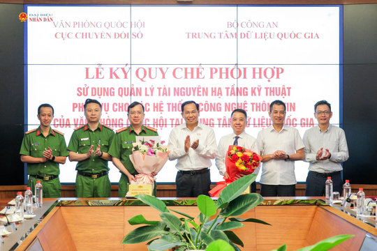 Lễ ký Quy chế phối hợp sử dụng, quản lý tài nguyên, hạ tầng kỹ thuật của Văn phòng Quốc hội tại Trung tâm Dữ liệu Quốc gia
