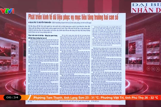 Điểm báo VTV1: Phát triển kinh tế dữ liệu phục vụ mục tiêu tăng trưởng hai con số