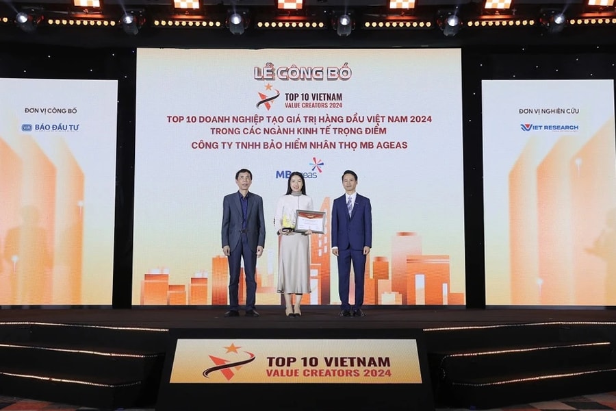 MB Ageas Life lọt Top 10 doanh nghiệp tạo giá trị hàng đầu Việt Nam 2024