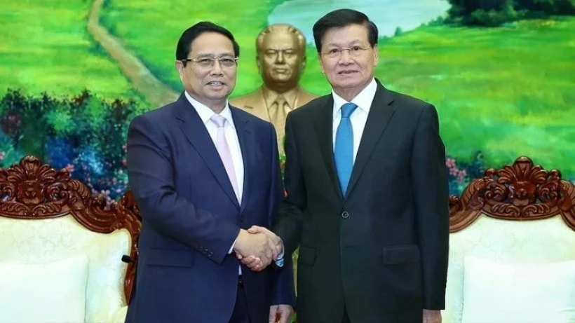 Thủ tướng Phạm Minh Chính hội kiến Tổng Bí thư, Chủ tịch nước Lào Thongloun Sisoulith