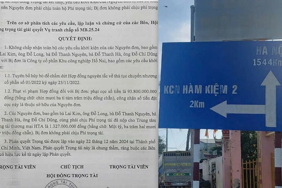 Trung tâm Trọng tài Thương mại HTA bác yêu cầu khởi kiện hủy hợp đồng nguyên tắc của chủ đầu tư KCN Hàm Kiệm II