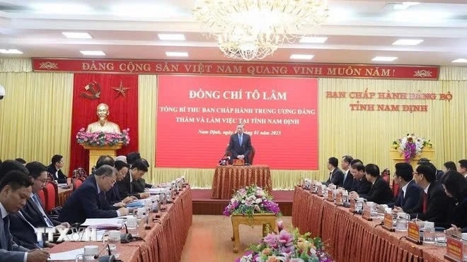 Tổng Bí thư Tô Lâm làm việc với Ban chấp hành Đảng bộ tỉnh Nam Định