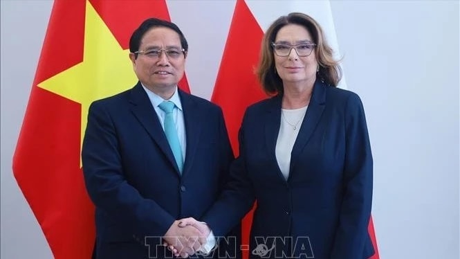 Thủ tướng Phạm Minh Chính hội kiến Chủ tịch Thượng viện Ba Lan