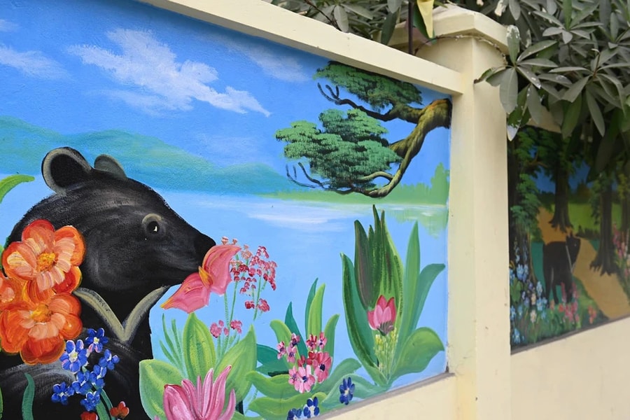 Hà Nội: Khánh thành công trình bích họa bảo vệ gấu tại huyện Phúc Thọ