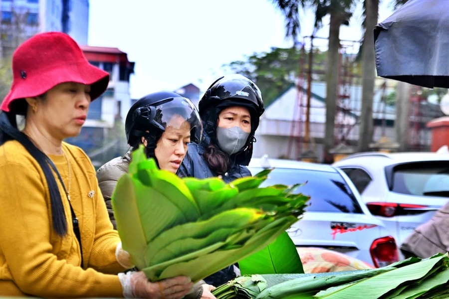 Chợ lá dong lâu đời bậc nhất Thủ đô tấp nập dịp cận Tết