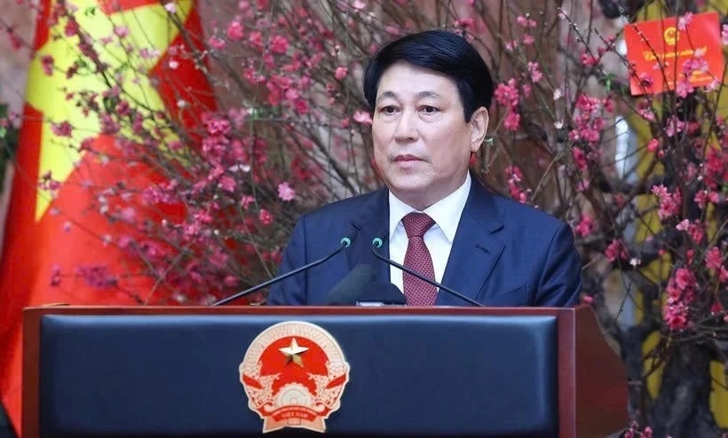 Chủ tịch nước Lương Cường gặp mặt đầu Xuân với Văn phòng Chủ tịch nước