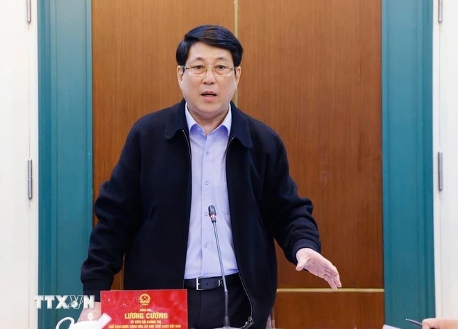 Chủ tịch nước Lương Cường làm việc với Văn phòng Chủ tịch nước về công tác tư pháp