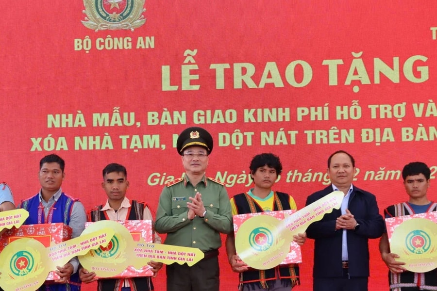 Bộ Công an hỗ trợ Gia Lai 231 tỷ đồng xoá nhà tạm, nhà dột nát