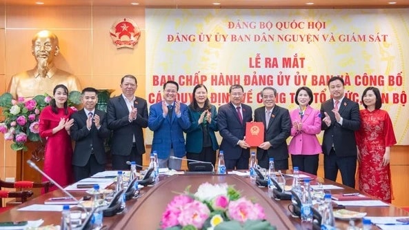 Ban Chấp hành Đảng ủy Ủy ban Dân nguyện và Giám sát công bố các quyết định về công tác tổ chức, cán bộ