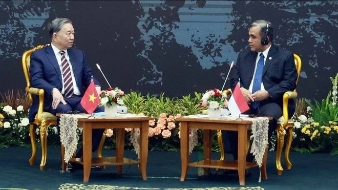 Tổng Bí thư Tô Lâm hội kiến Chủ tịch Hội đồng Hiệp thương Nhân dân Indonesia