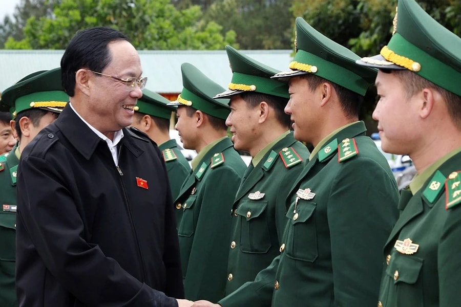 Phó Chủ tịch Quốc hội, Thượng tướng Trần Quang Phương thăm, làm việc tại huyện Mường Nhé, Điện Biên