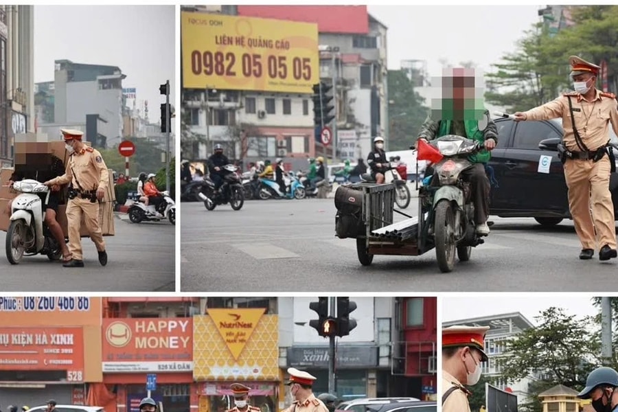 Cảnh sát giao thông Hà Nội xử lý nghiêm xe ba bánh tự chế, bảo đảm an toàn giao thông